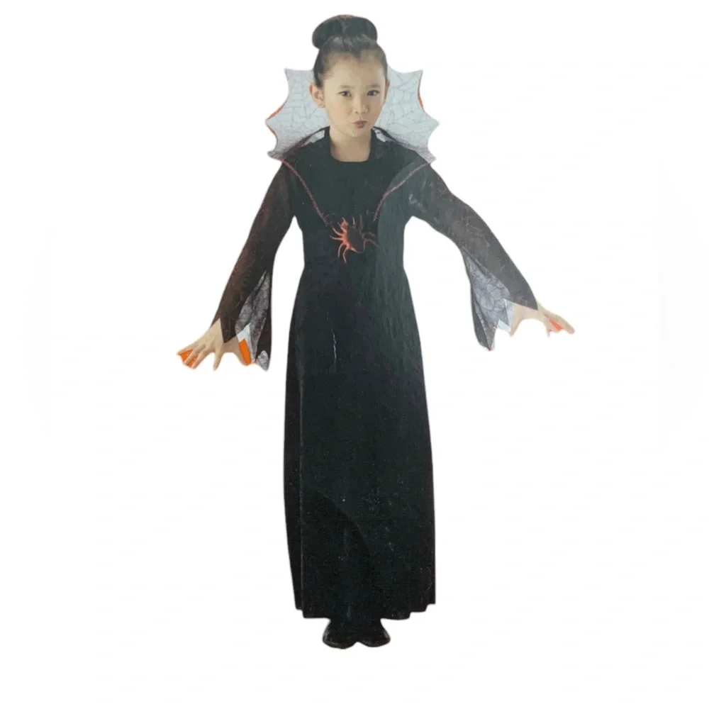 Girl Spider Countess / Widow  Long Dress Halloween Costume Size Large or 8-10